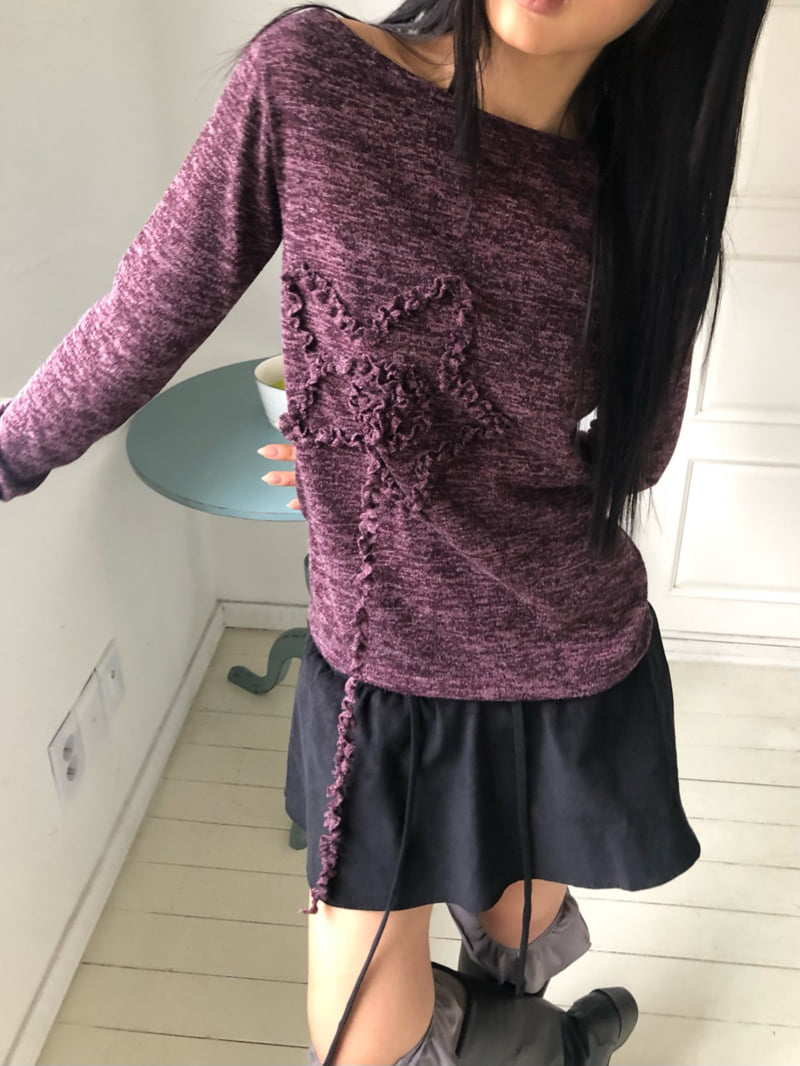 Flash - Korean Women Fashion - #vintageinspired - Star Knit Tee - 9