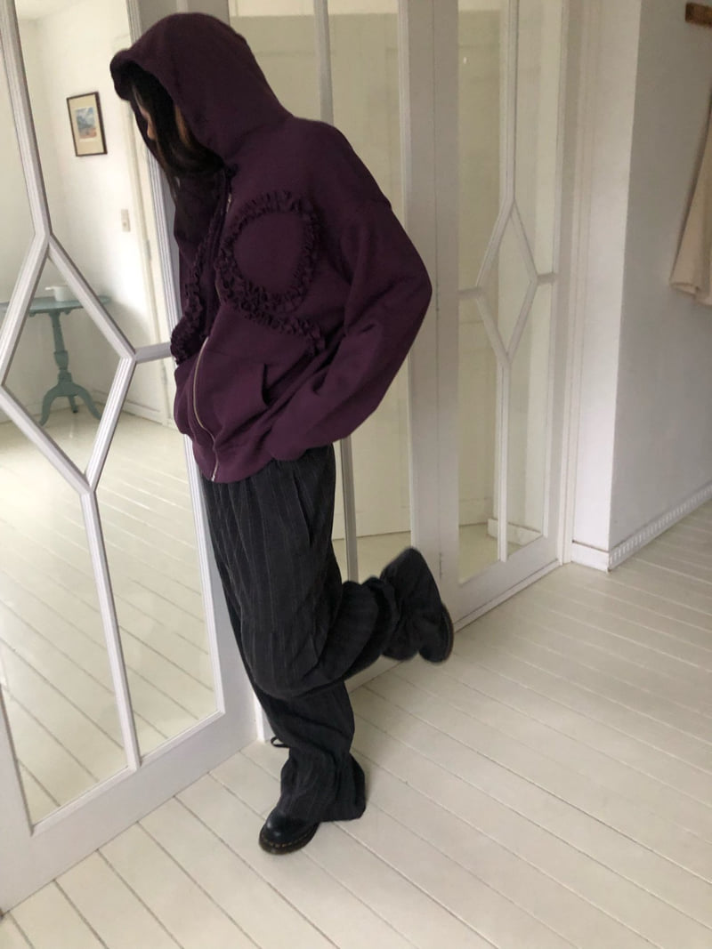 Flash - Korean Women Fashion - #vintageinspired - Ribbon Hood Zip-Up - 6