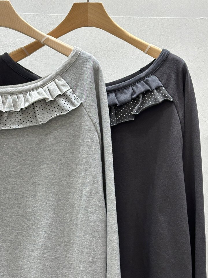 Flash - Korean Women Fashion - #womensfashion - Dot Frill Pullover - 2
