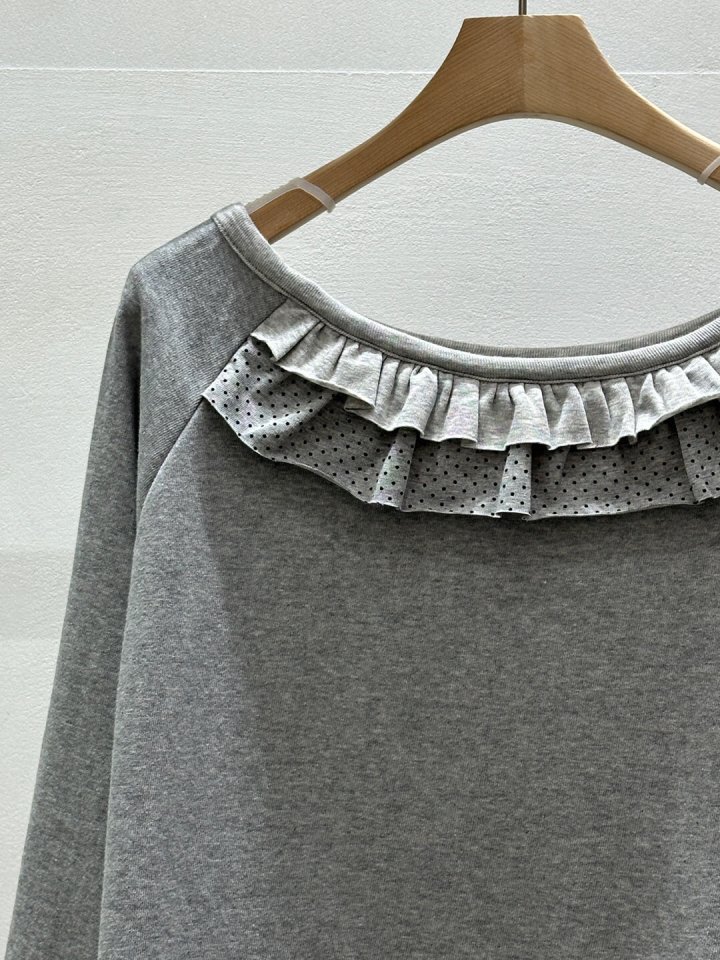 Flash - Korean Women Fashion - #momslook - Dot Frill Pullover - 4
