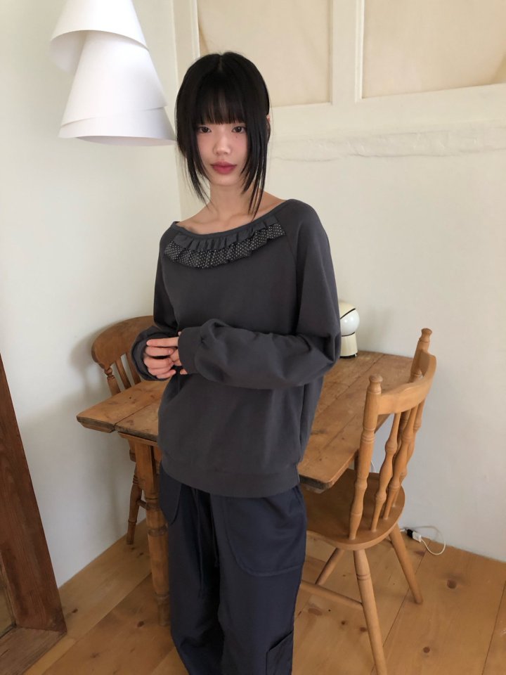 Flash - Korean Women Fashion - #womensfashion - Dot Frill Pullover - 6