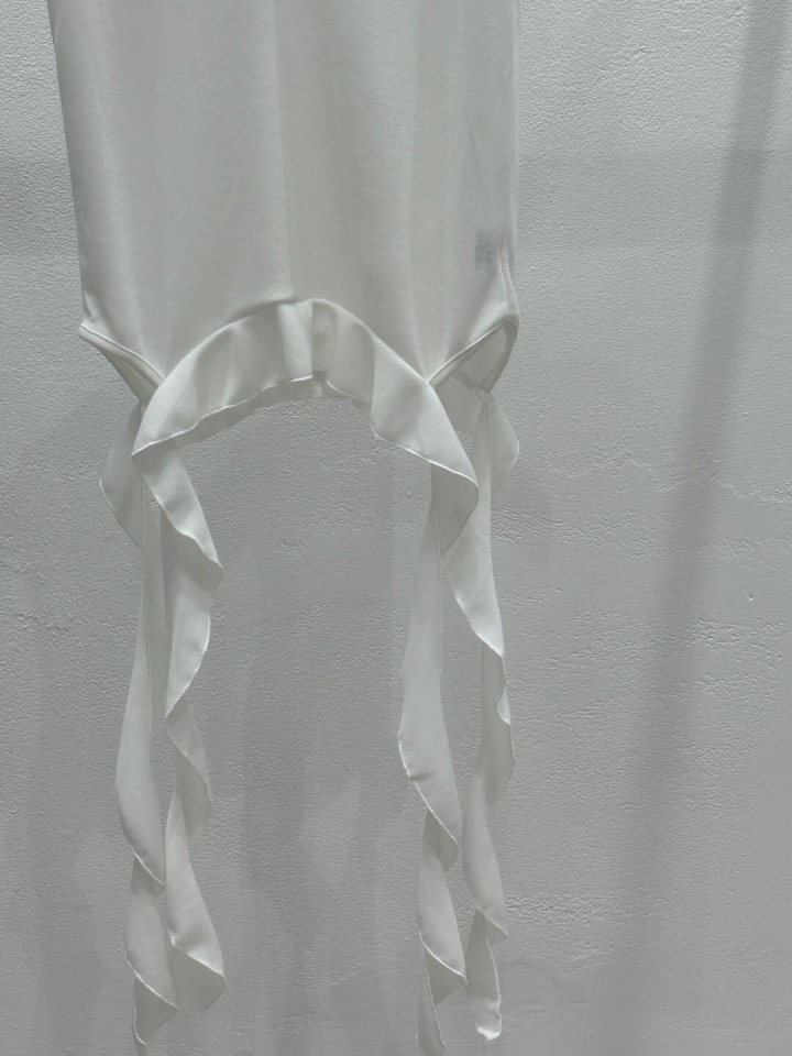 Flash - Korean Women Fashion - #womensfashion - Span Sleeveless Frill Tail Tee - 5