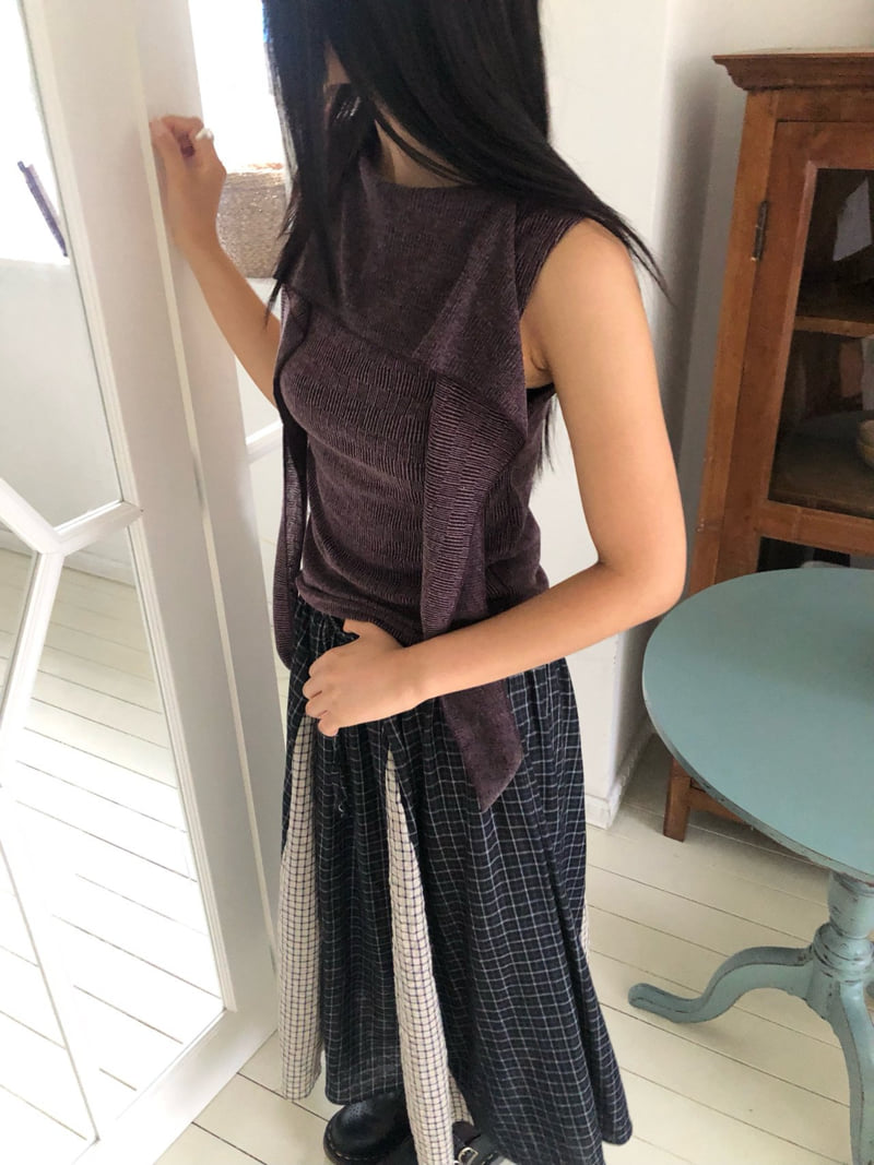 Flash - Korean Women Fashion - #momslook - Scarf Sleeveless Top - 4