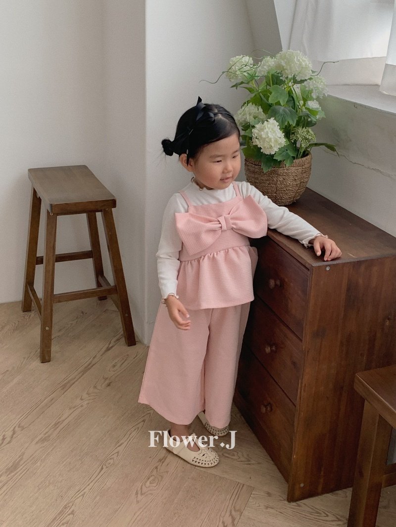 Flower J - Korean Children Fashion - #minifashionista - Big Ribbon Tweed Set-up - 2