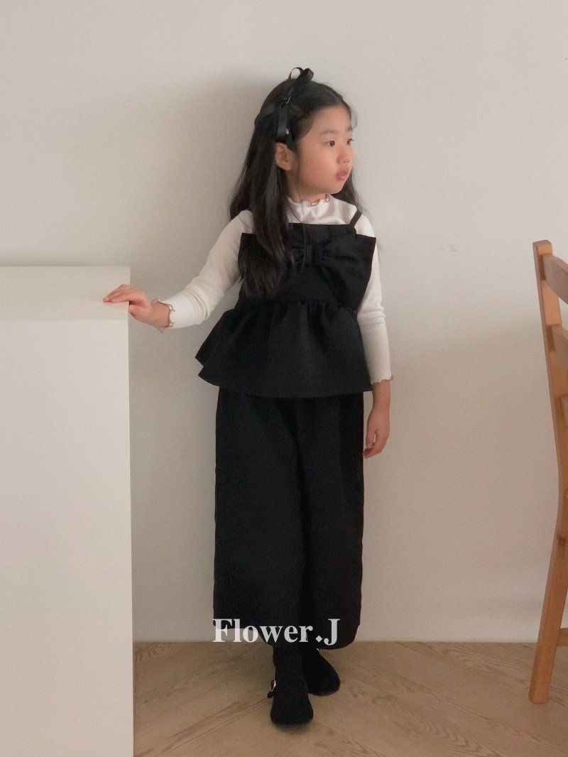 Flower J - Korean Children Fashion - #prettylittlegirls - Big Ribbon Tweed Set-up - 3
