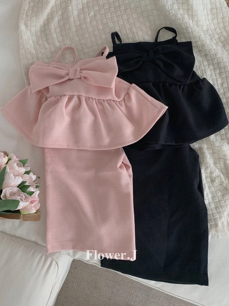 Flower J - Korean Children Fashion - #stylishchildhood - Big Ribbon Tweed Set-up - 6