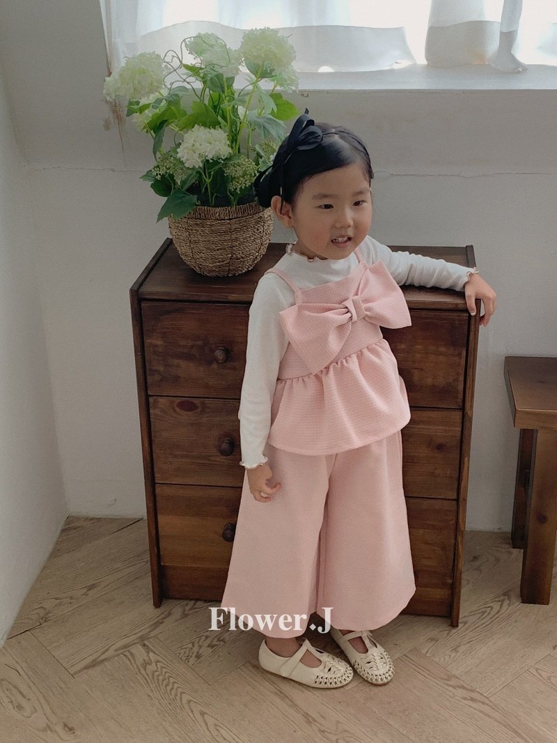 Flower J - Korean Children Fashion - #prettylittlegirls - Big Ribbon Tweed Set-up - 4