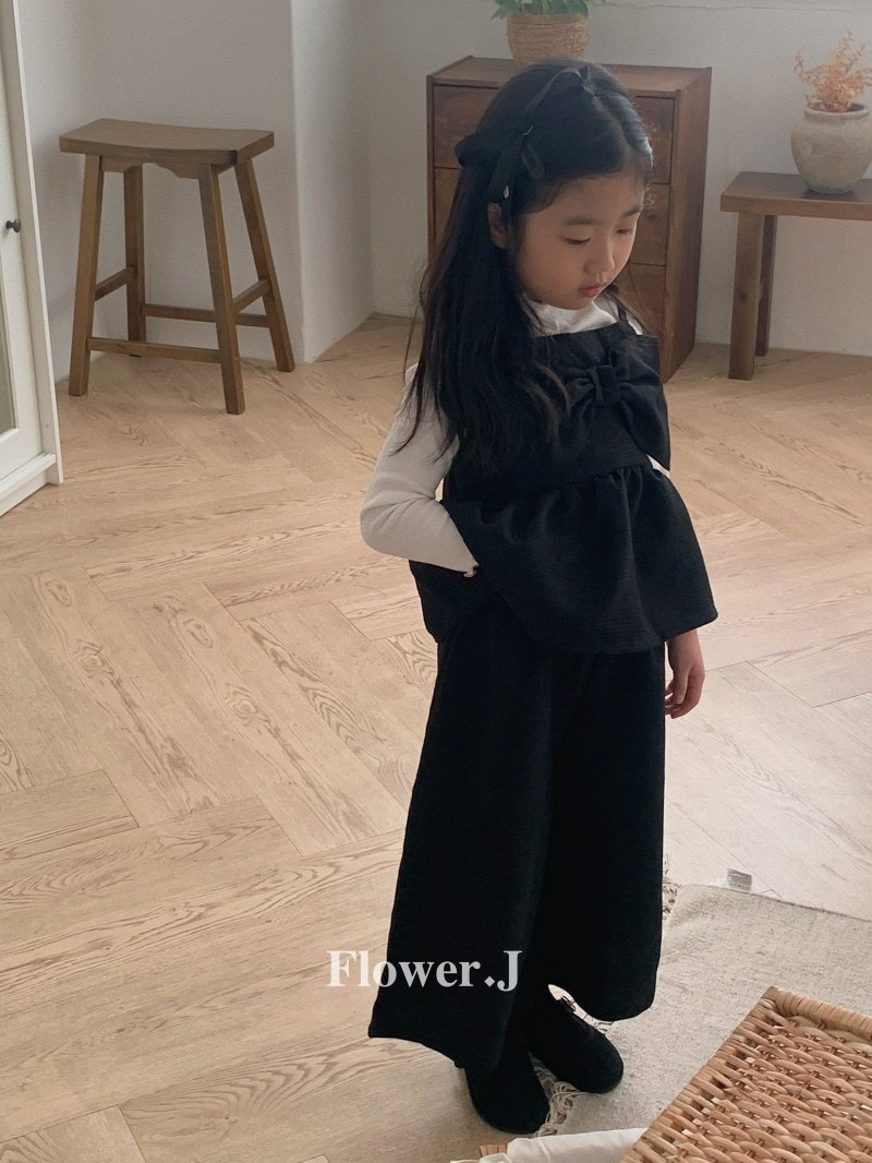 Flower J - Korean Children Fashion - #toddlerclothing - Big Ribbon Tweed Set-up - 5