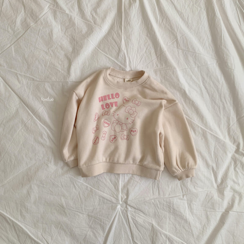 Fondue - Korean Baby Fashion - #babyclothing - Hello Love Pink Sweatshirt - 4