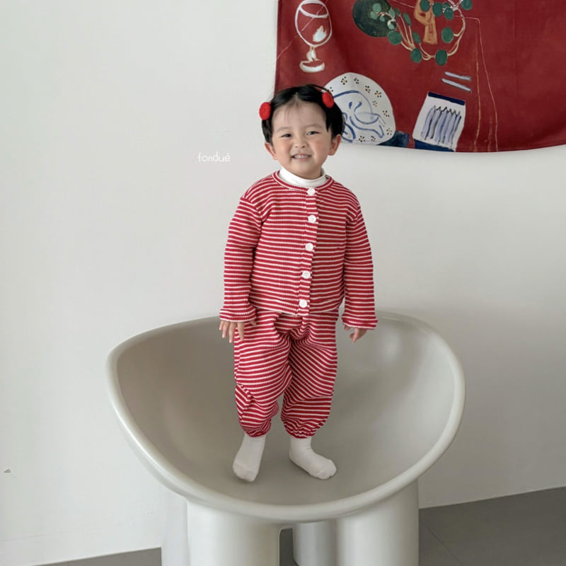 Fondue - Korean Baby Fashion - #babyfever - Red Velvet Cardigan - 9