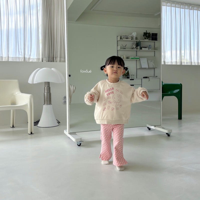 Fondue - Korean Baby Fashion - #babyootd - Hello Love Pink Sweatshirt - 9