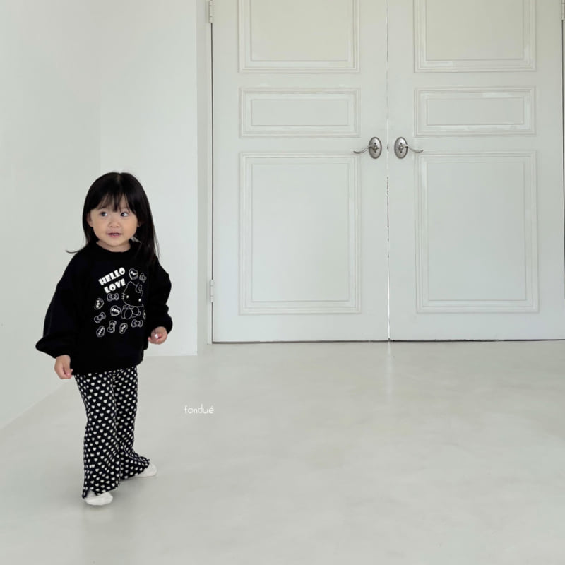 Fondue - Korean Baby Fashion - #babyoutfit - Hello Love Pink Sweatshirt - 10