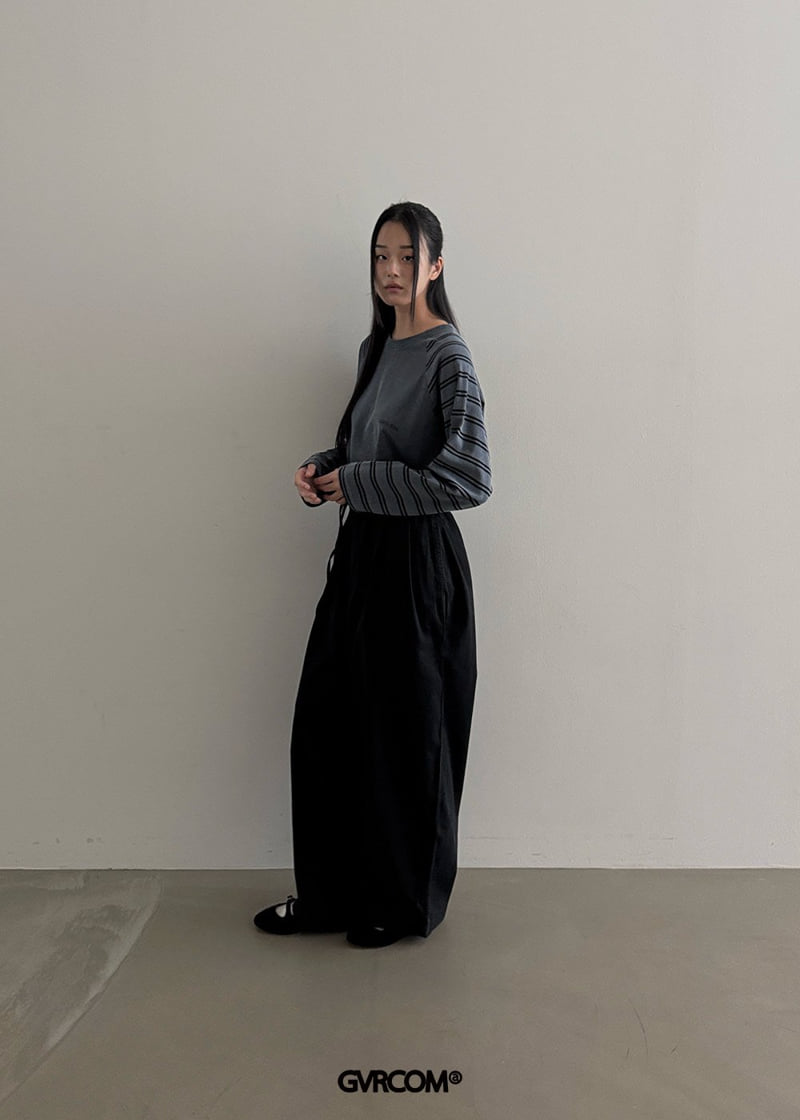 Gavara Market - Korean Women Fashion - #momslook - Iro Striped Pigment Long Sleeve Tee