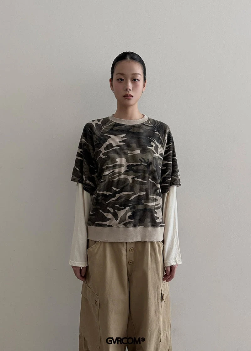 Gavara Market - Korean Women Fashion - #momslook - Rexta Camo Sweatshirt - 5