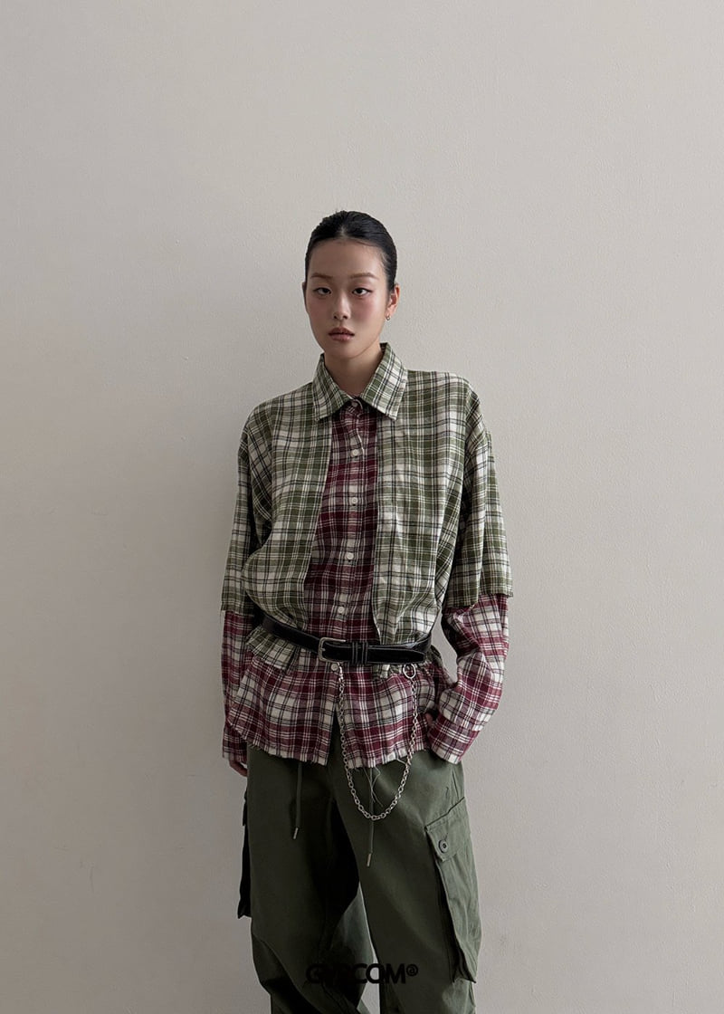Gavara Market - Korean Women Fashion - #vintagekidsstyle - Double Check Shirt - 4
