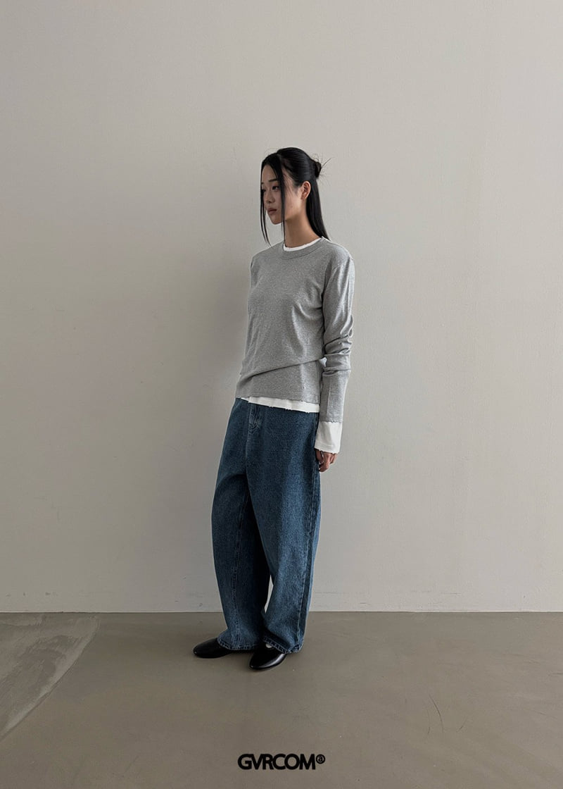 Gavara Market - Korean Women Fashion - #pursuepretty - Alls Vintage Washed Long Sleeve Tee - 3