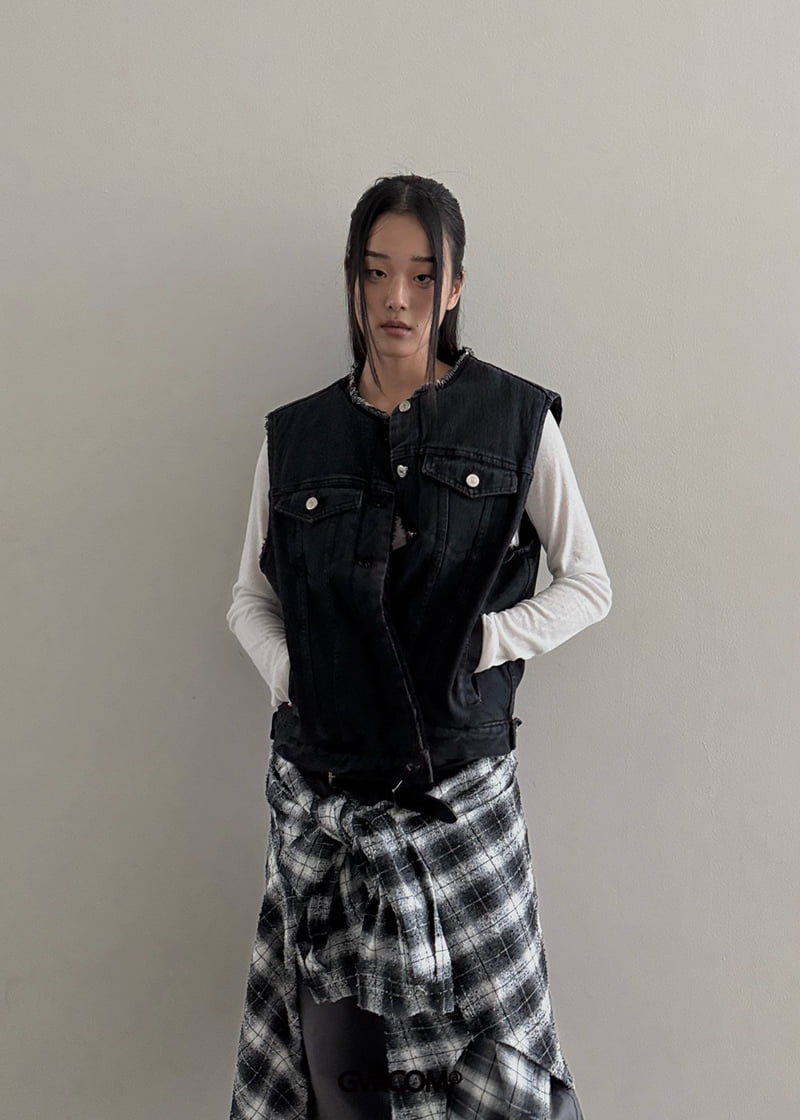 Gavara Market - Korean Women Fashion - #momslook - Latte Check Jacket - 4