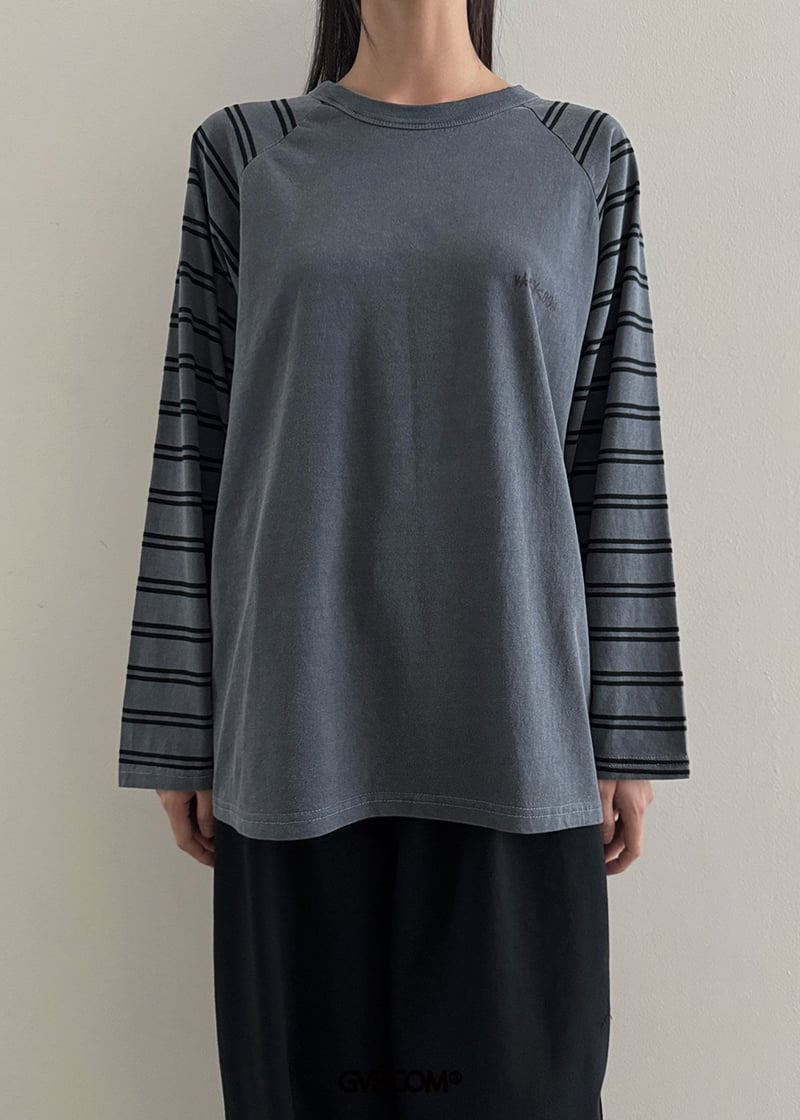 Gavara Market - Korean Women Fashion - #momslook - Iro Striped Pigment Long Sleeve Tee - 4