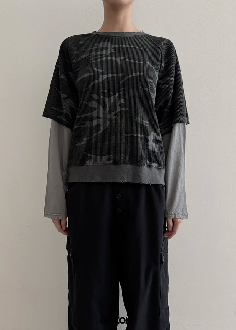 Gavara Market - Korean Women Fashion - #womensfashion - Rexta Camo Sweatshirt - 6