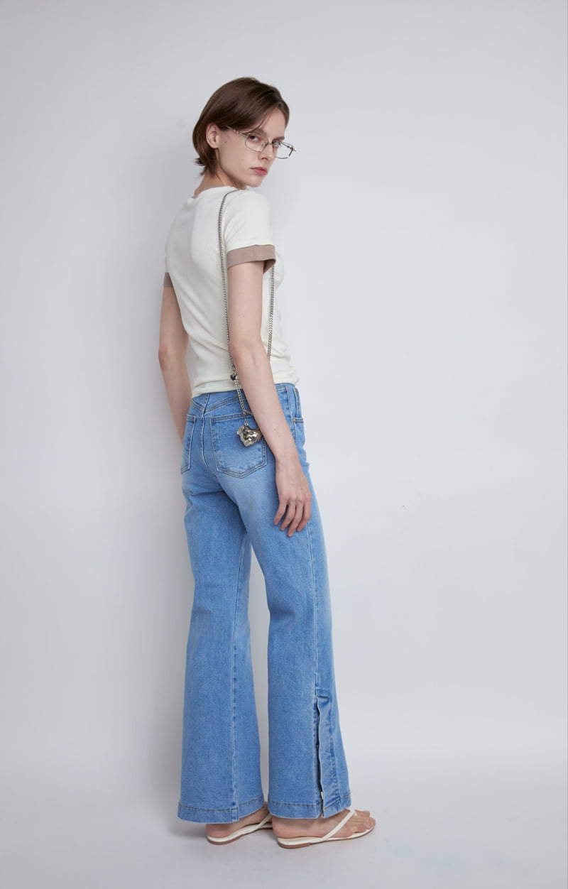 Gentle B - Korean Women Fashion - #momslook - Slit Bootcut Denim Pants - 8