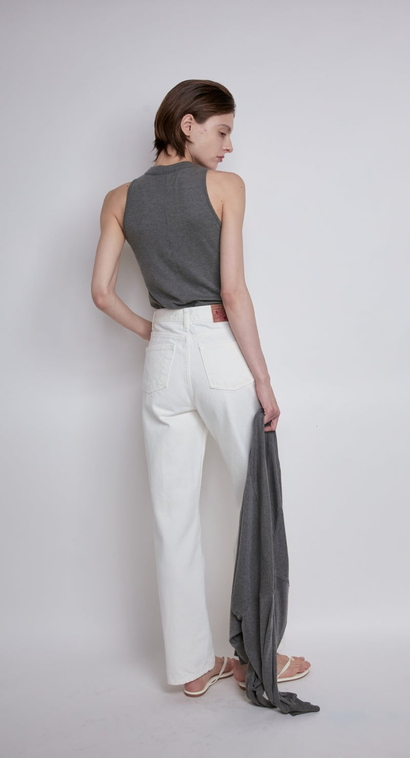 Gentle B - Korean Women Fashion - #momslook - Jubber White Jeans - 6