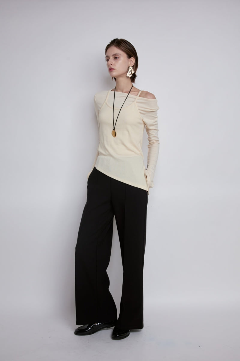 Gentle B - Korean Women Fashion - #momslook - Bell Sleeve Unbalanced Tee - 10