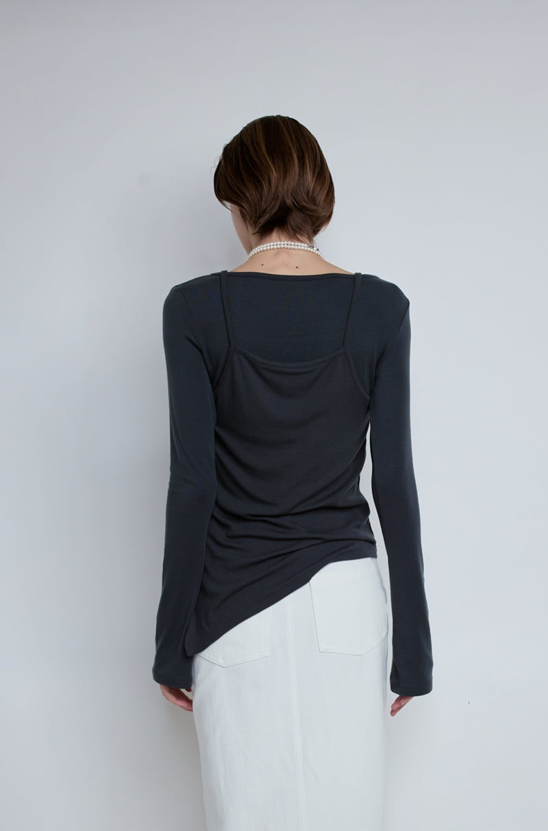 Gentle B - Korean Women Fashion - #momslook - Bell Sleeve Unbalanced Tee - 12