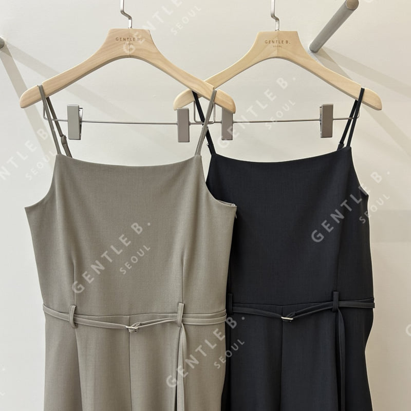 Gentle B - Korean Women Fashion - #momslook - One Line Suspender Jumpsuit - 2