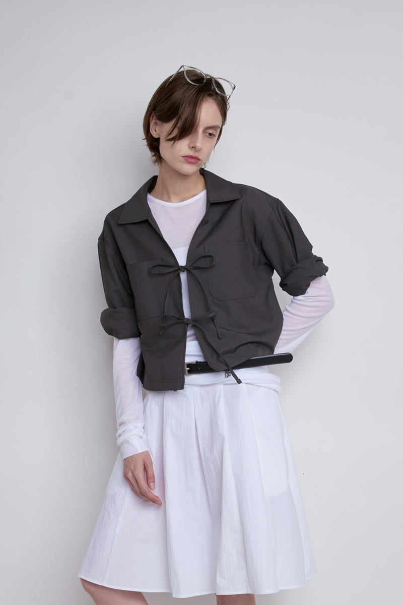 Gentle B - Korean Women Fashion - #momslook - Ribbon Crop Jacket