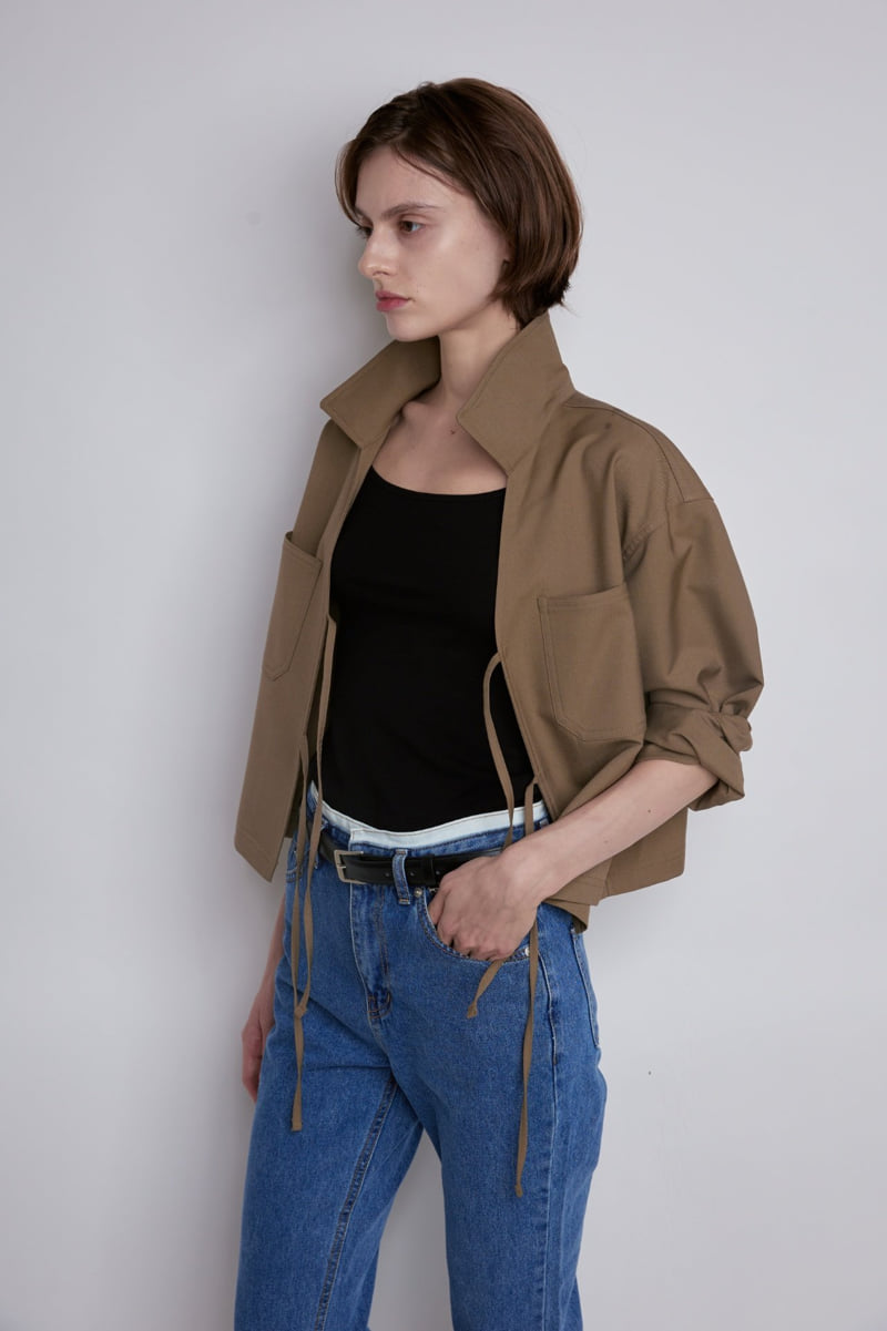Gentle B - Korean Women Fashion - #momslook - Ribbon Crop Jacket - 3
