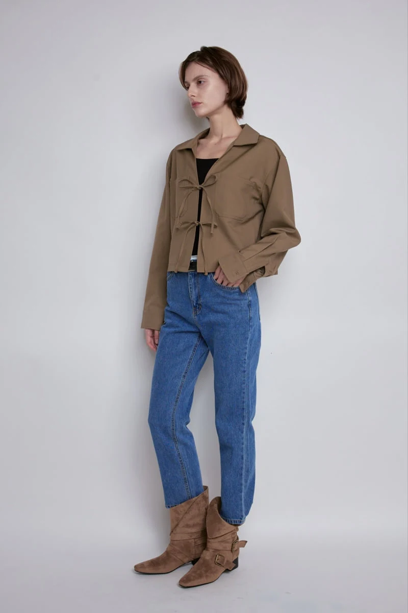 Gentle B - Korean Women Fashion - #momslook - Ribbon Crop Jacket - 9