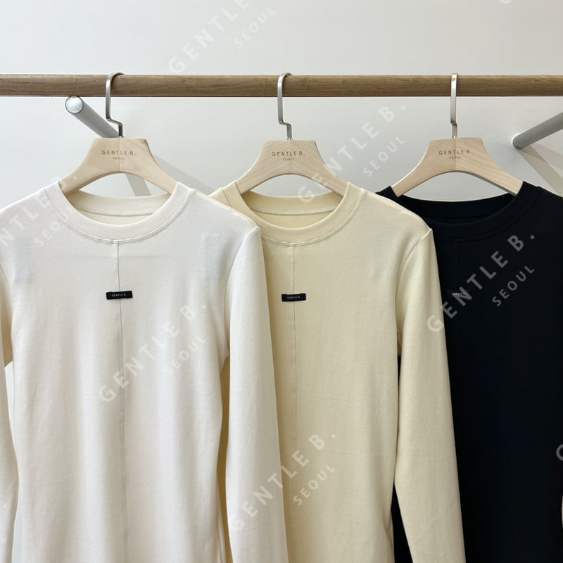Gentle B - Korean Women Fashion - #momslook - Panel Logo Round Tee - 3