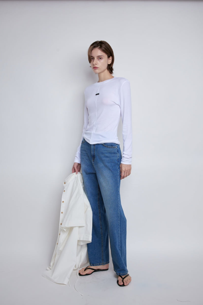 Gentle B - Korean Women Fashion - #momslook - Panel Logo Round Tee - 5