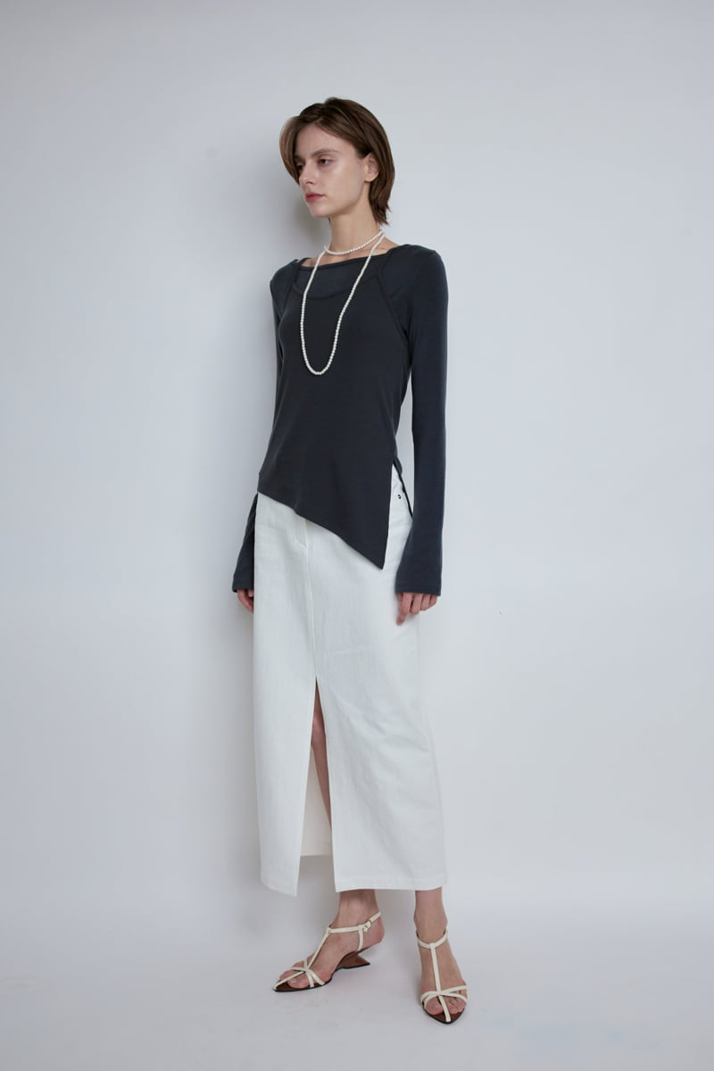 Gentle B - Korean Women Fashion - #thelittlethings - Bell Sleeve Unbalanced Tee