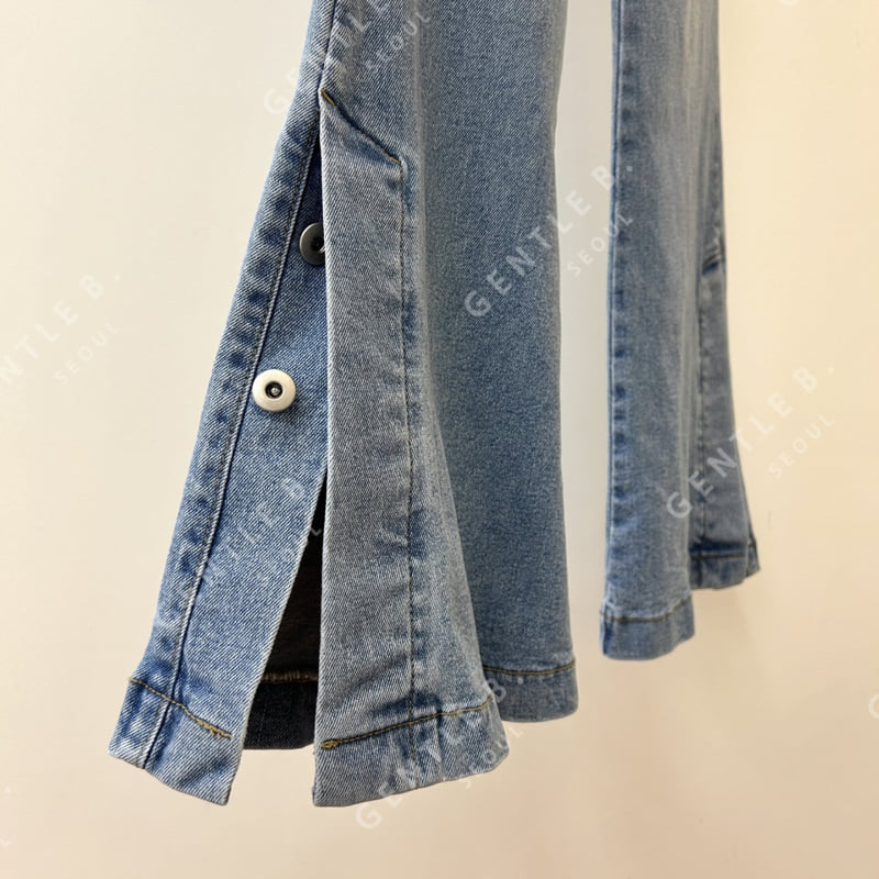 Gentle B - Korean Women Fashion - #womensfashion - Slit Bootcut Denim Pants - 9