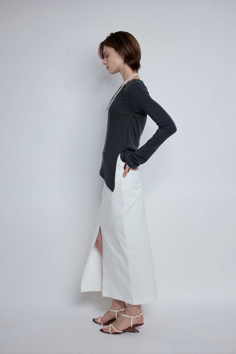 Gentle B - Korean Women Fashion - #womensfashion - Bell Sleeve Unbalanced Tee - 11