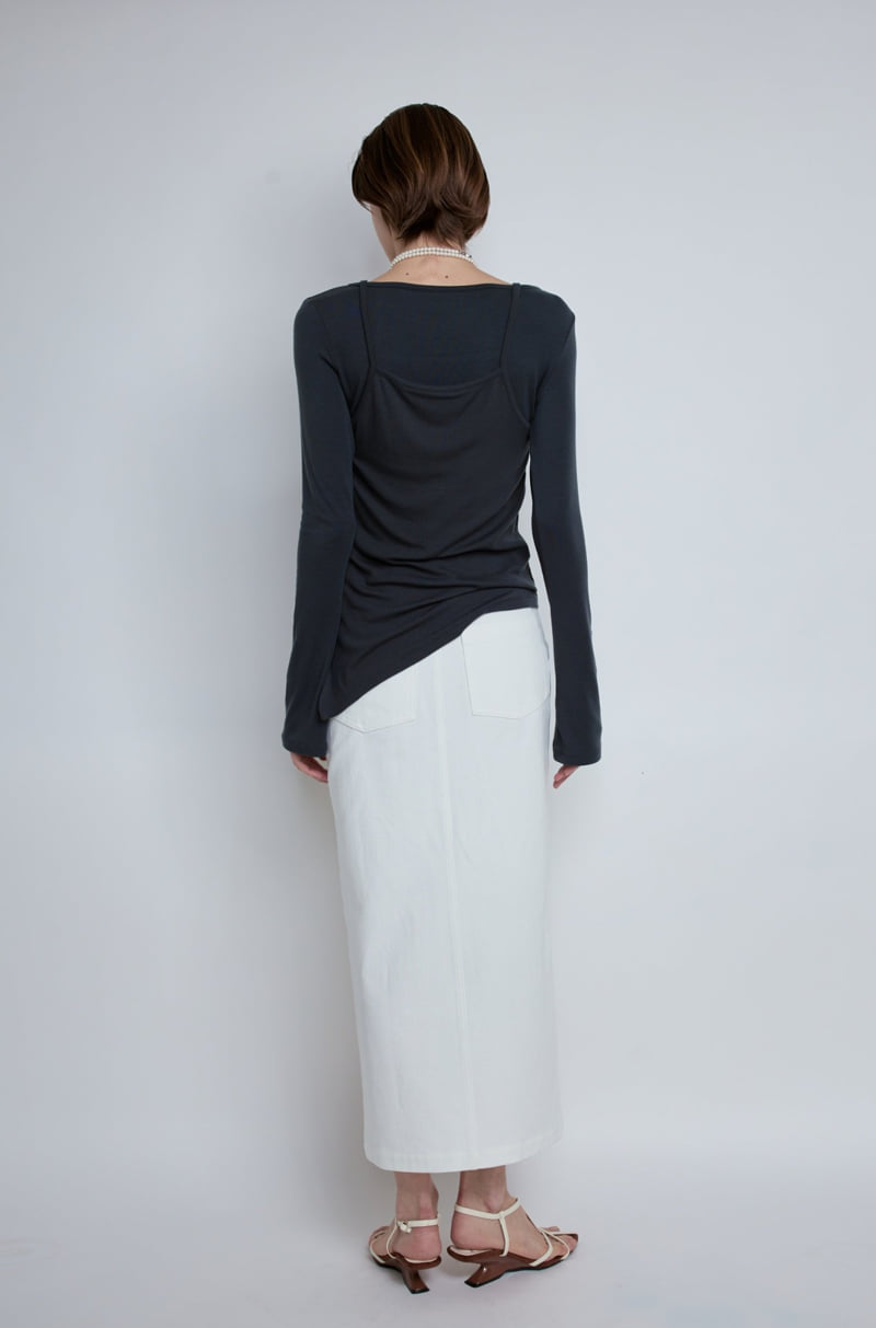 Gentle B - Korean Women Fashion - #womensfashion - Bell Sleeve Unbalanced Tee - 3