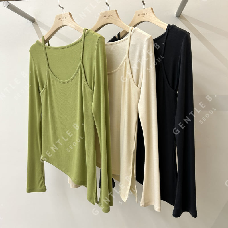 Gentle B - Korean Women Fashion - #womensfashion - Bell Sleeve Unbalanced Tee - 7