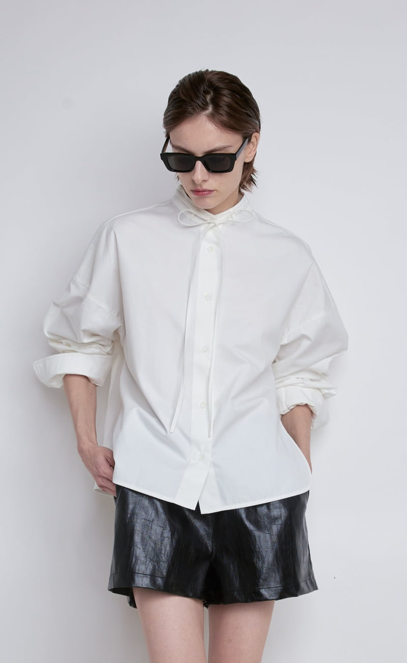 Gentle B - Korean Women Fashion - #womensfashion - Tie Neck Shirt - 8