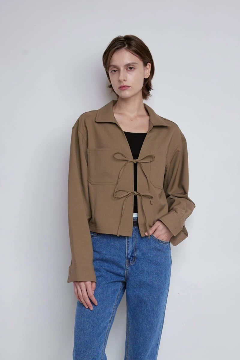 Gentle B - Korean Women Fashion - #womensfashion - Ribbon Crop Jacket - 8