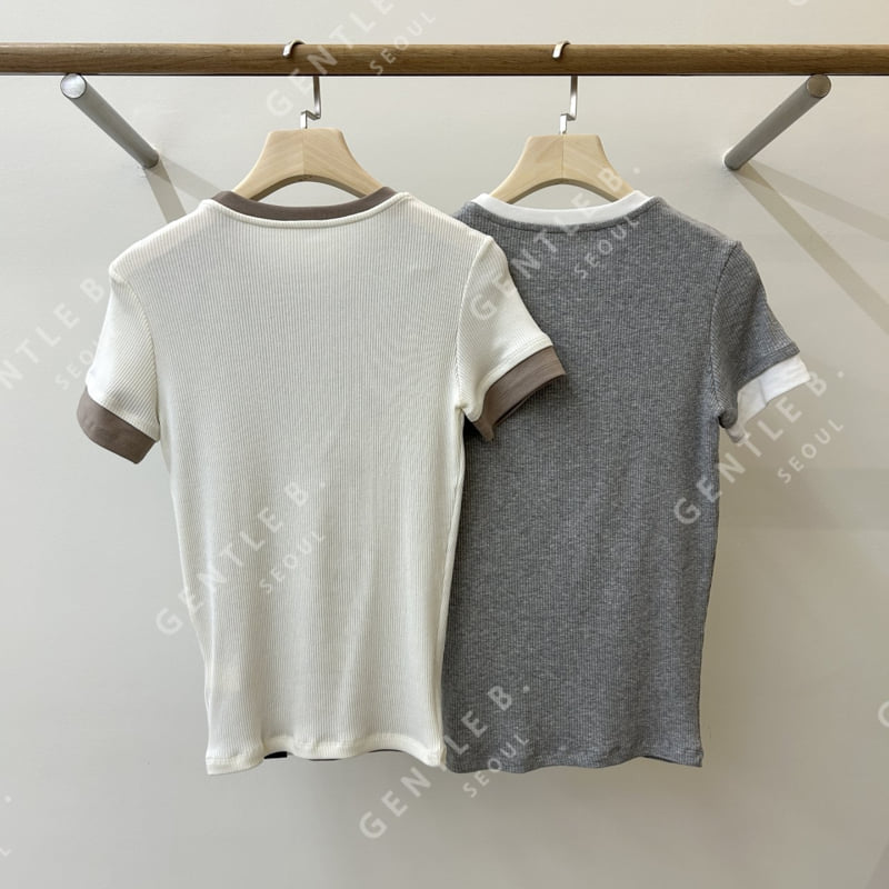 Gentle B - Korean Women Fashion - #womensfashion - Two-in-One Tee - 8