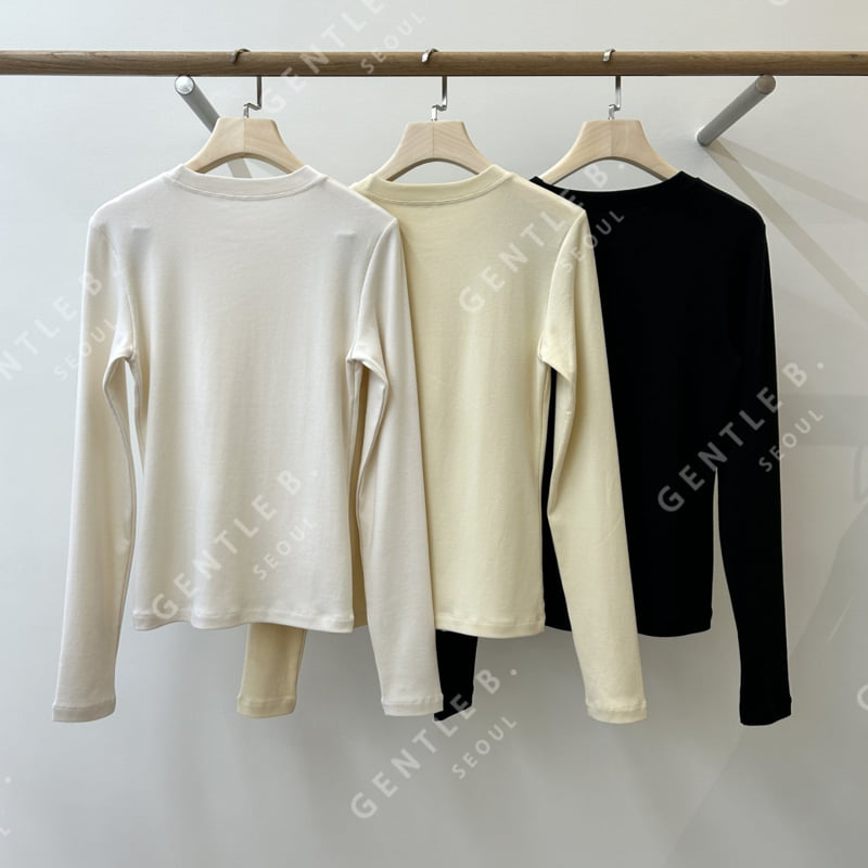Gentle B - Korean Women Fashion - #momslook - Panel Logo Round Tee - 4