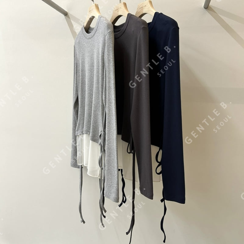 Gentle B - Korean Women Fashion - #womensfashion - Mild Chiffon Tee - 11