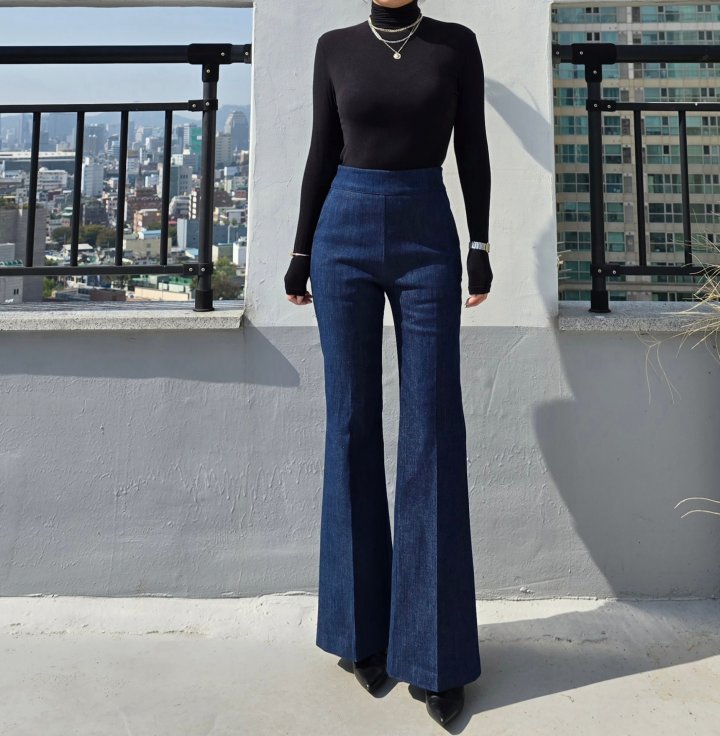 Gratia - Korean Women Fashion - #momslook - Peach Denim Bootcut Pants