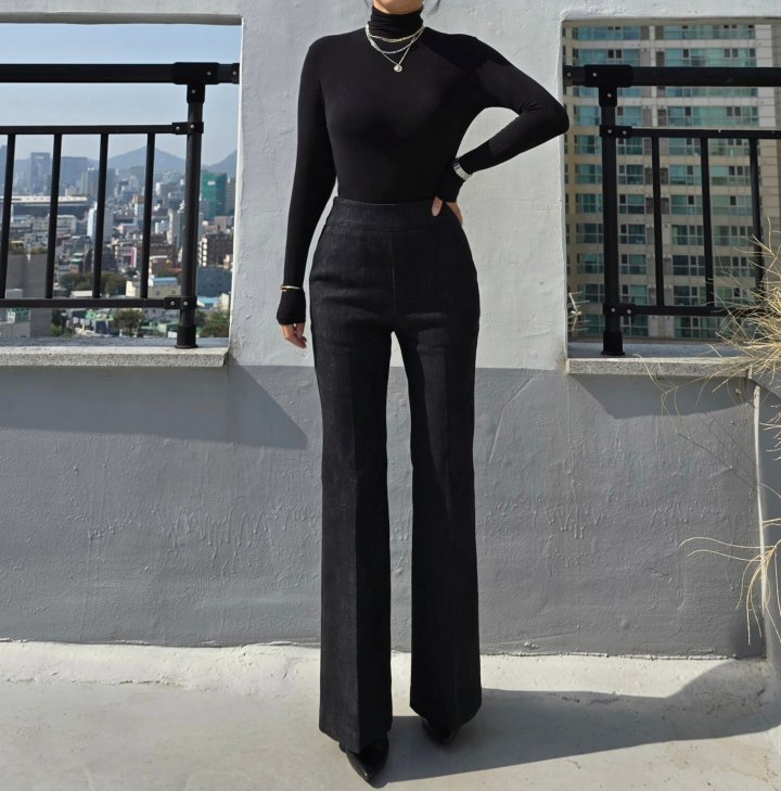 Gratia - Korean Women Fashion - #momslook - Peach Denim Bootcut Pants - 11