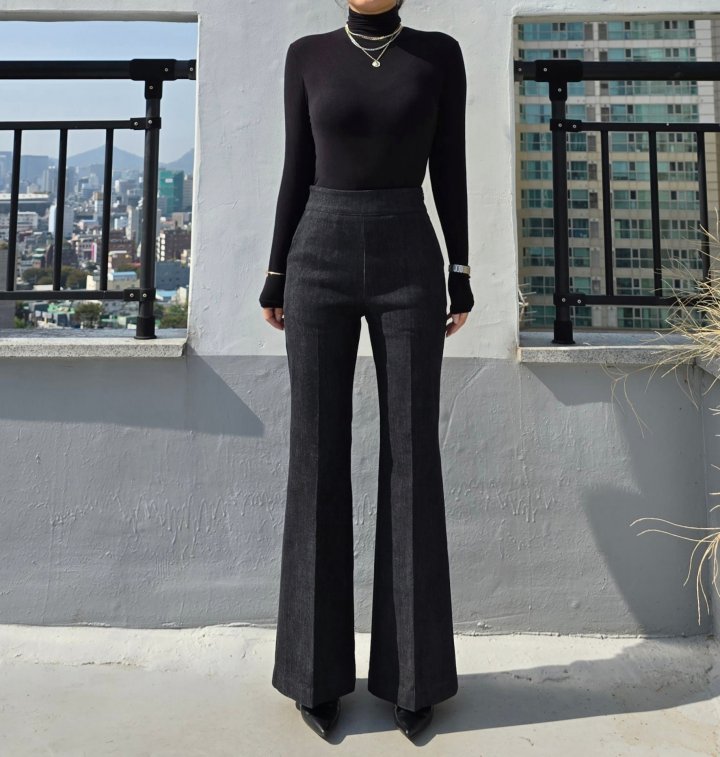 Gratia - Korean Women Fashion - #momslook - Peach Denim Bootcut Pants - 3