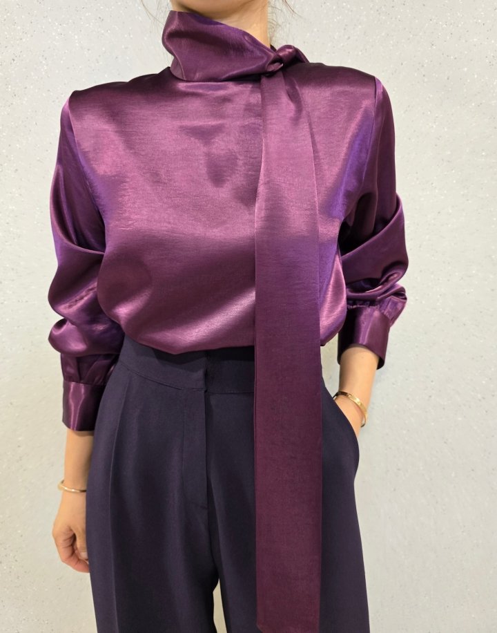 Gratia - Korean Women Fashion - #momslook - Mood Satin Blouse - 2