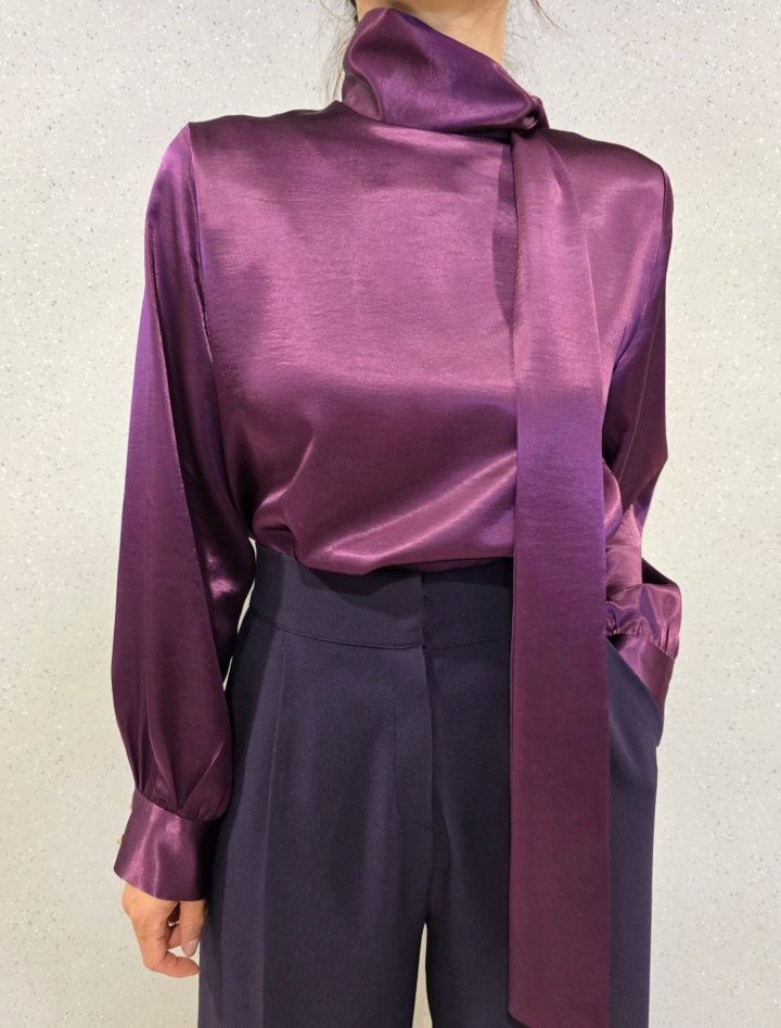 Gratia - Korean Women Fashion - #womensfashion - Mood Satin Blouse - 4