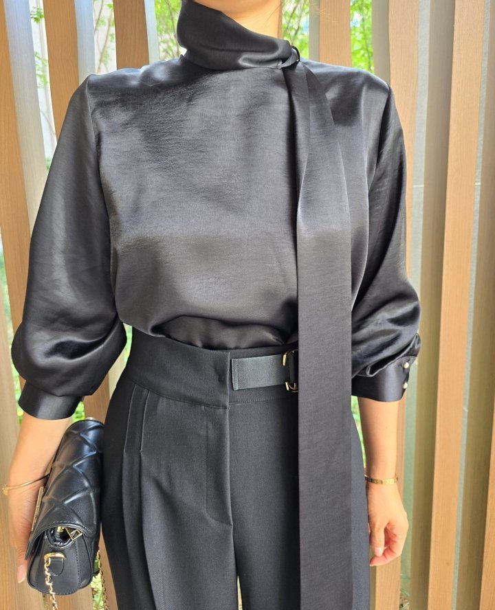 Gratia - Korean Women Fashion - #momslook - Mood Satin Blouse - 7