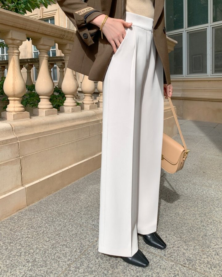 Gratia - Korean Women Fashion - #momslook - FW Mark Span Wide Pants - 10